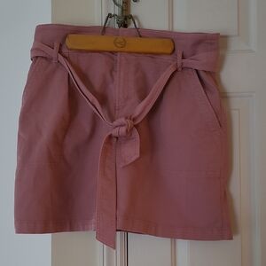 Pink Belted Skirt Loft